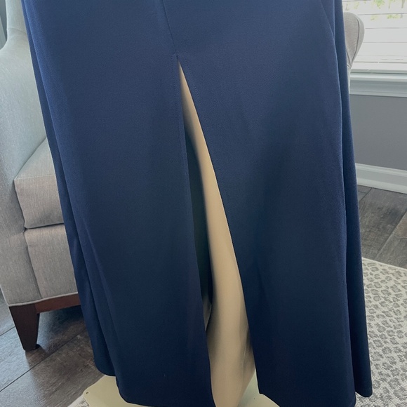 S.L.Fashions Long V-Neck Sleeveless Fit and Flare Dress Sequin with Slit NWT 18 - Picture 5 of 15